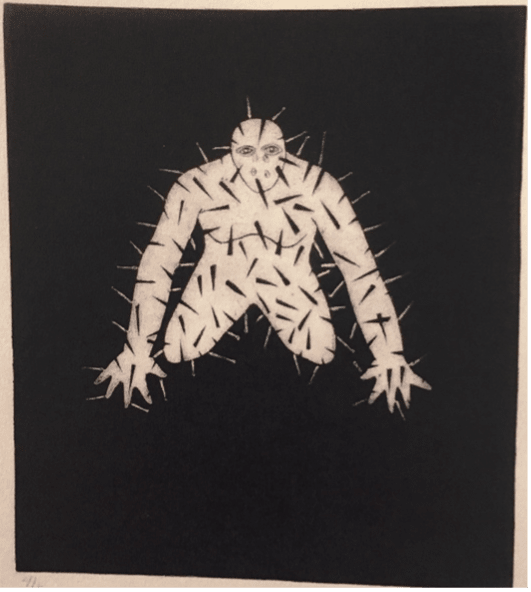 Belkis Ayón Manso, Untitled (Sikan with black points), 1993